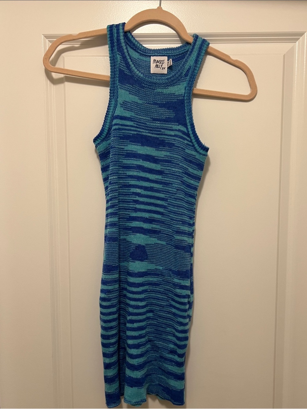 Princess Polly Blue & Teal Knit Mini Dress